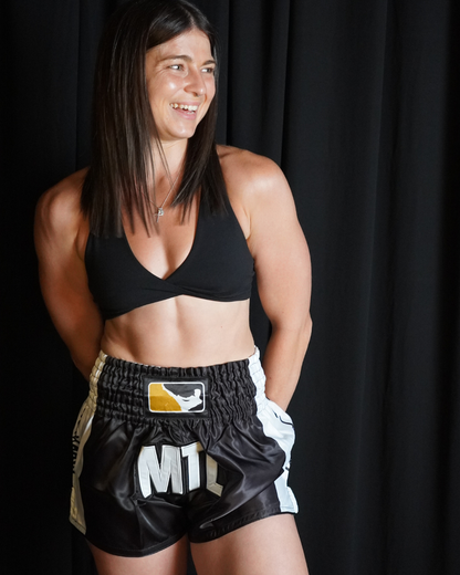 Muay Thai Shorts | Yant Series - Black/White