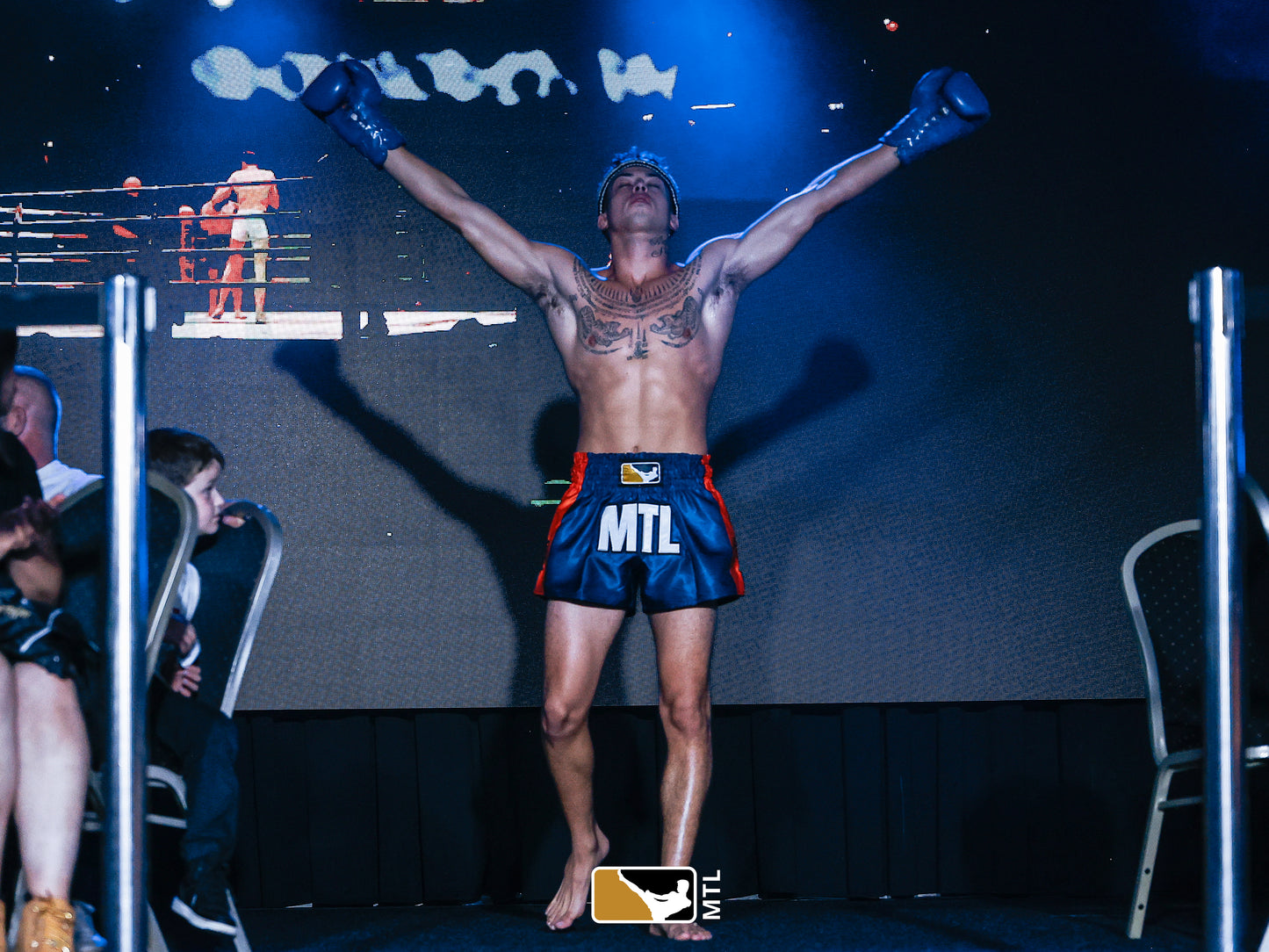 Muay Thai Shorts | Yant Series - Navy Sunset